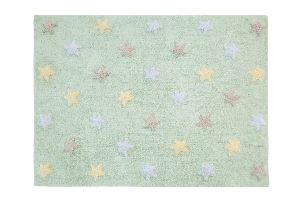 Tapis Lorena Canals Tricolor Star Soft/Mint 120 X 160
