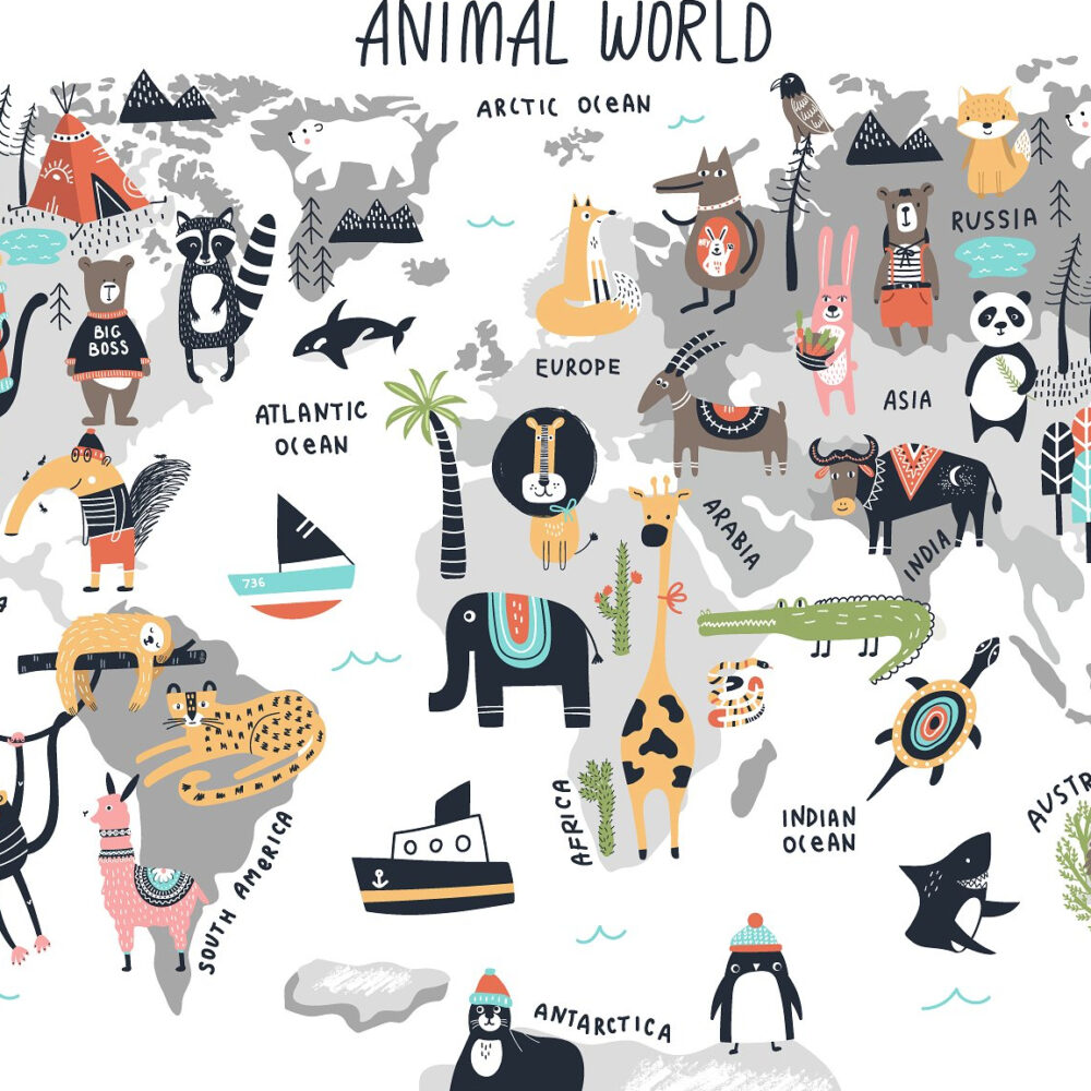 Une carte avec de drôles d'animaux