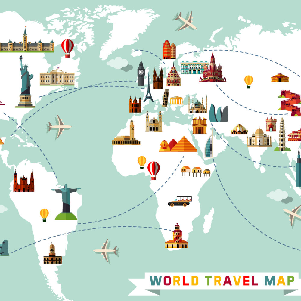 Carte avec architecture pour enfants
