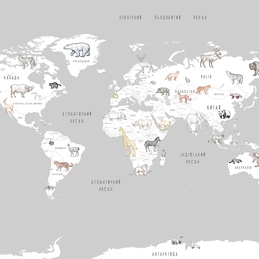 Une carte avec des animaux anciens