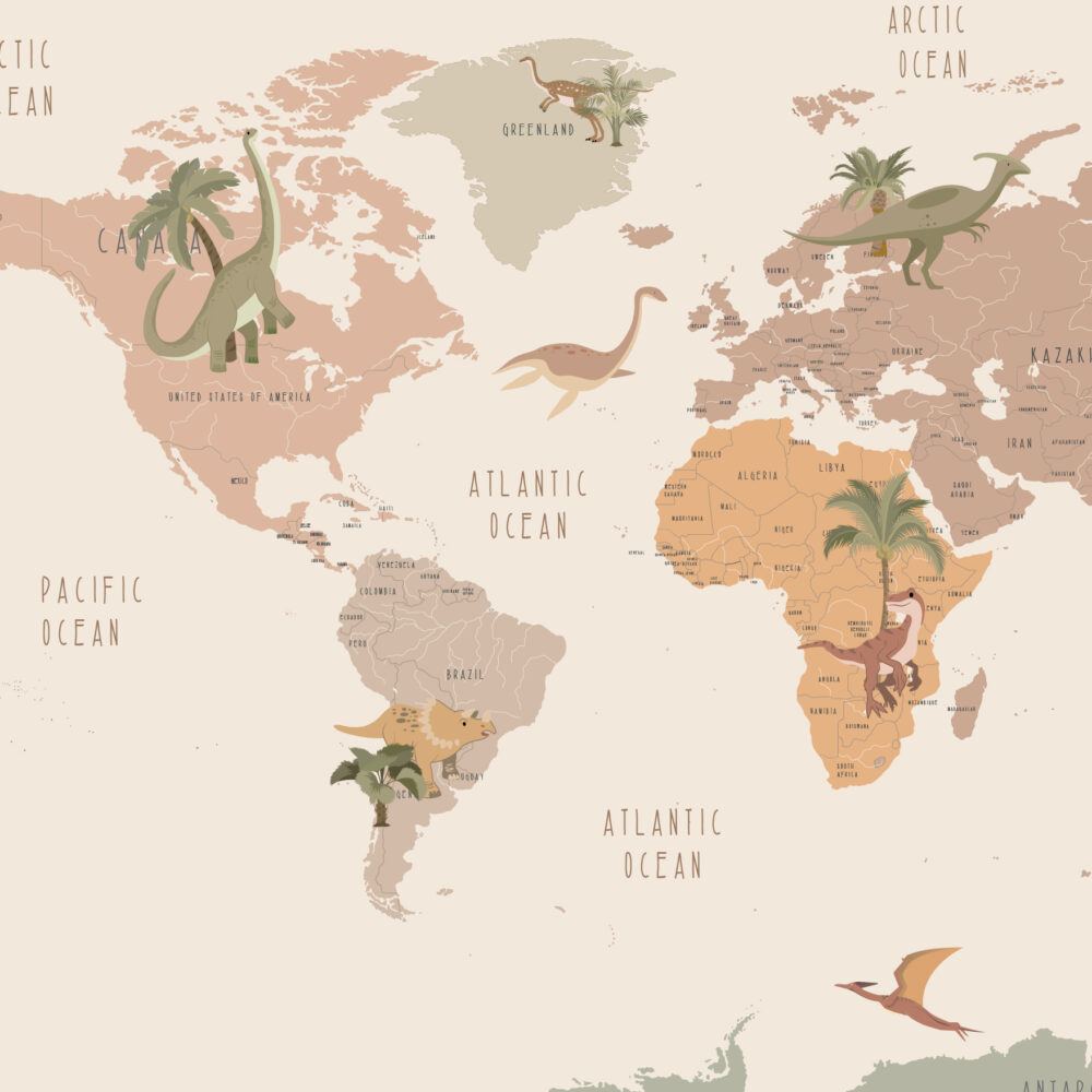 Une carte des dinosaures du pays