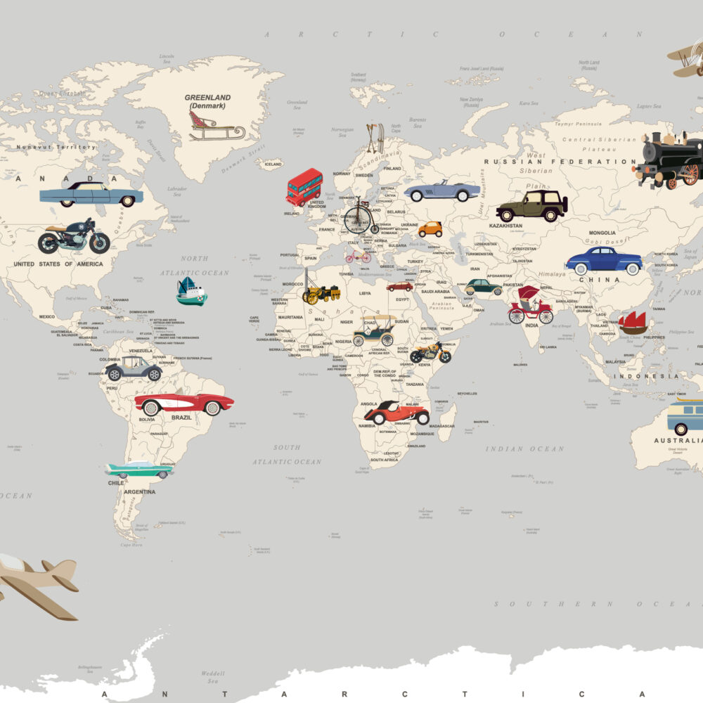 Une carte avec des voitures