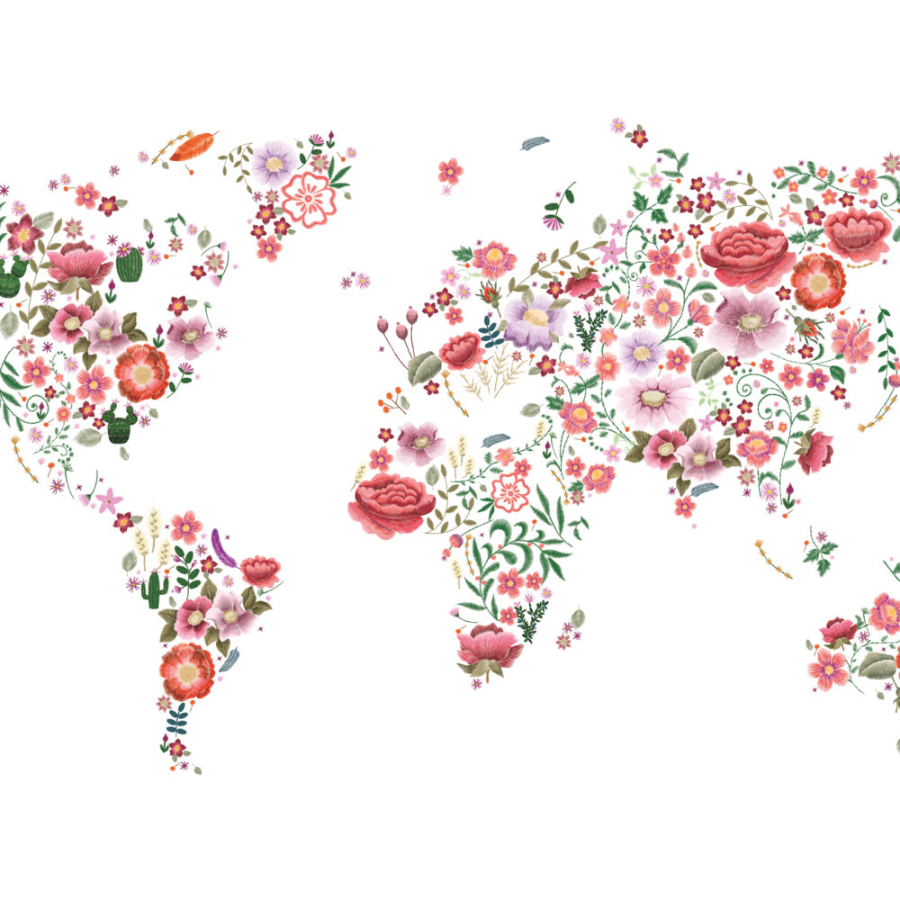 Carte de broderie florale
