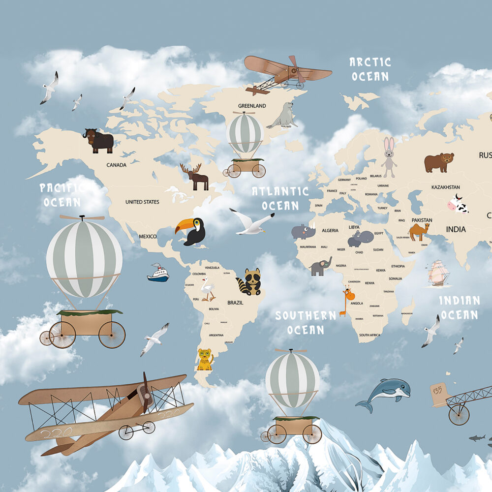 La carte dans les nuages est bleue