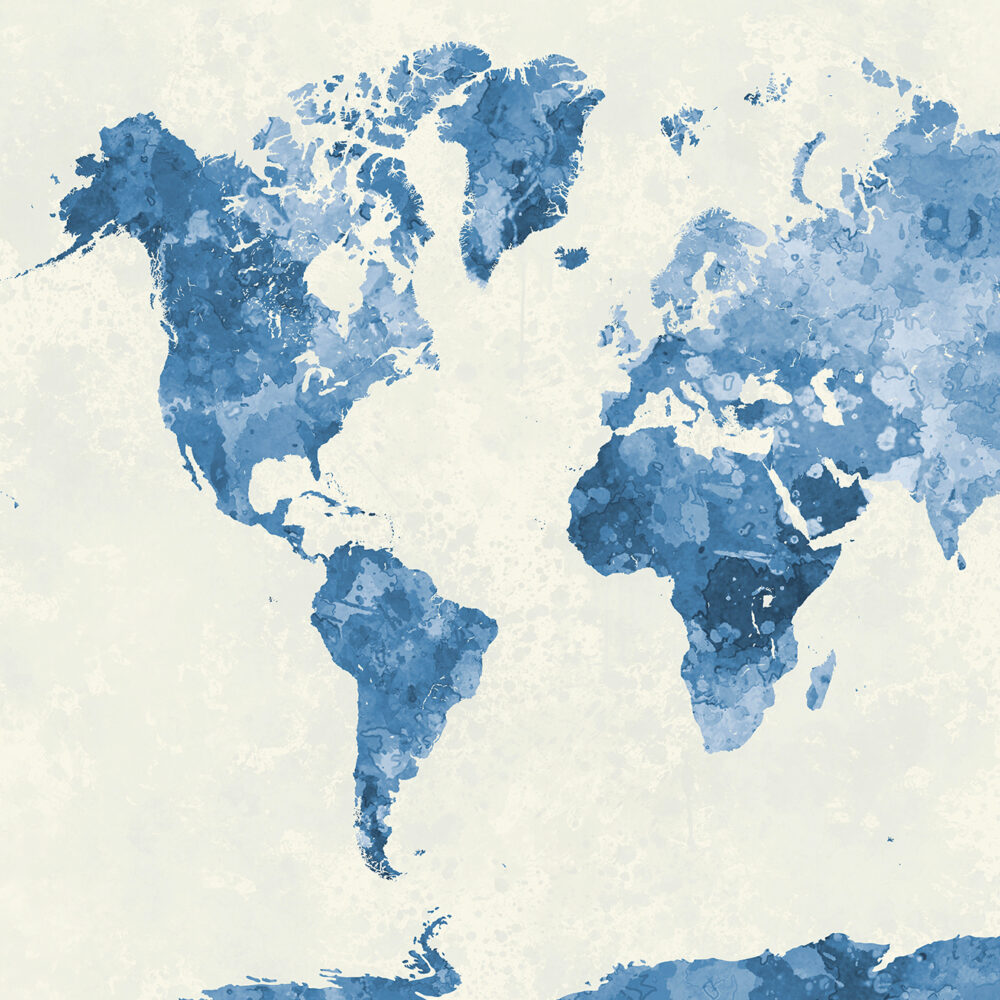 Tableau d'aquarelle bleu