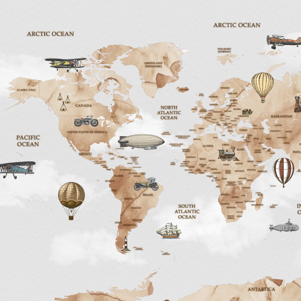 Carte aquarelle vintage