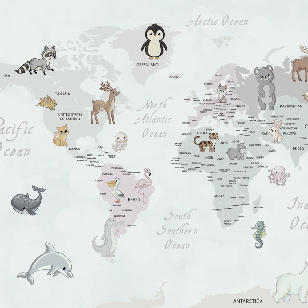 Carte pour enfants avec des animaux non colorés