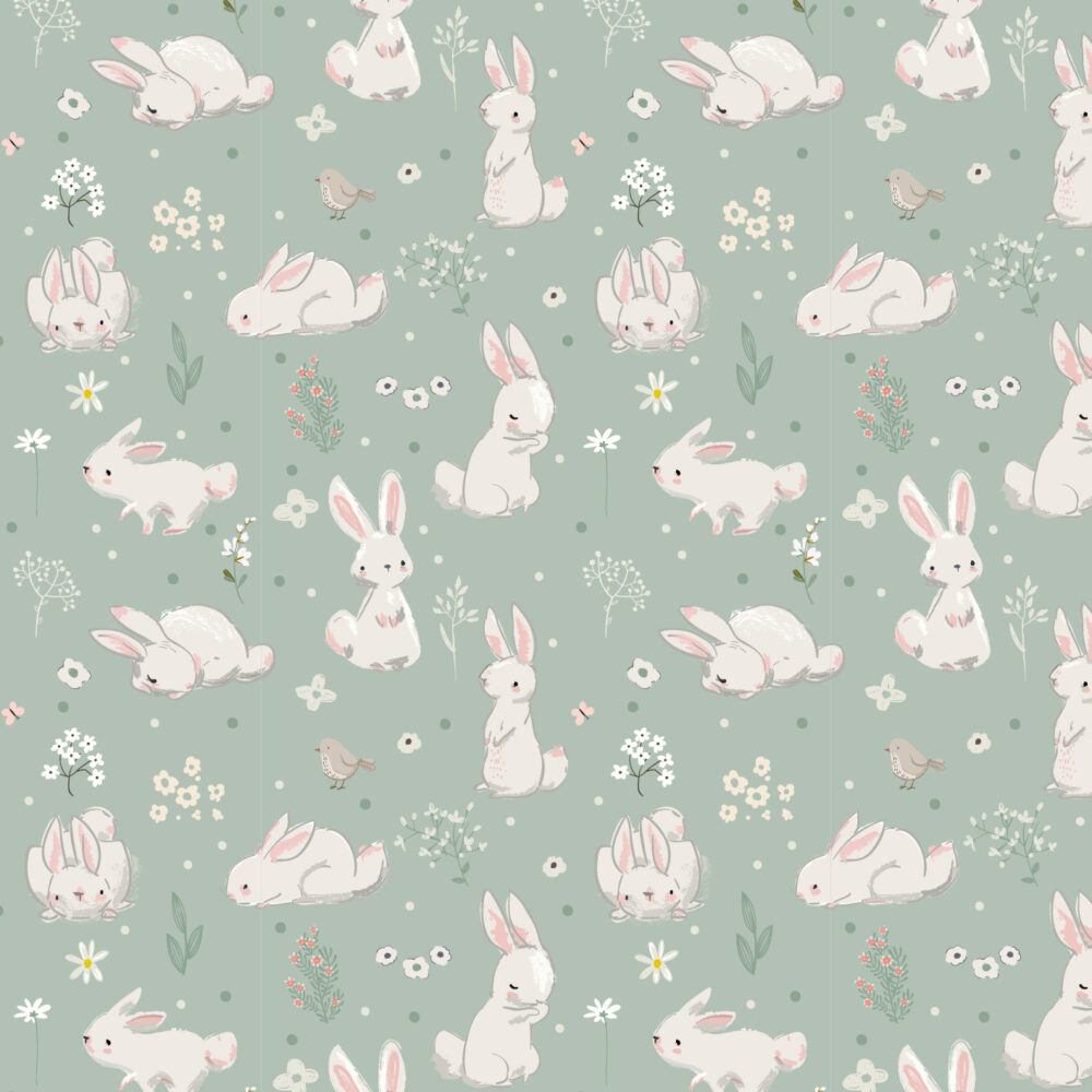 Lapins dans le pré