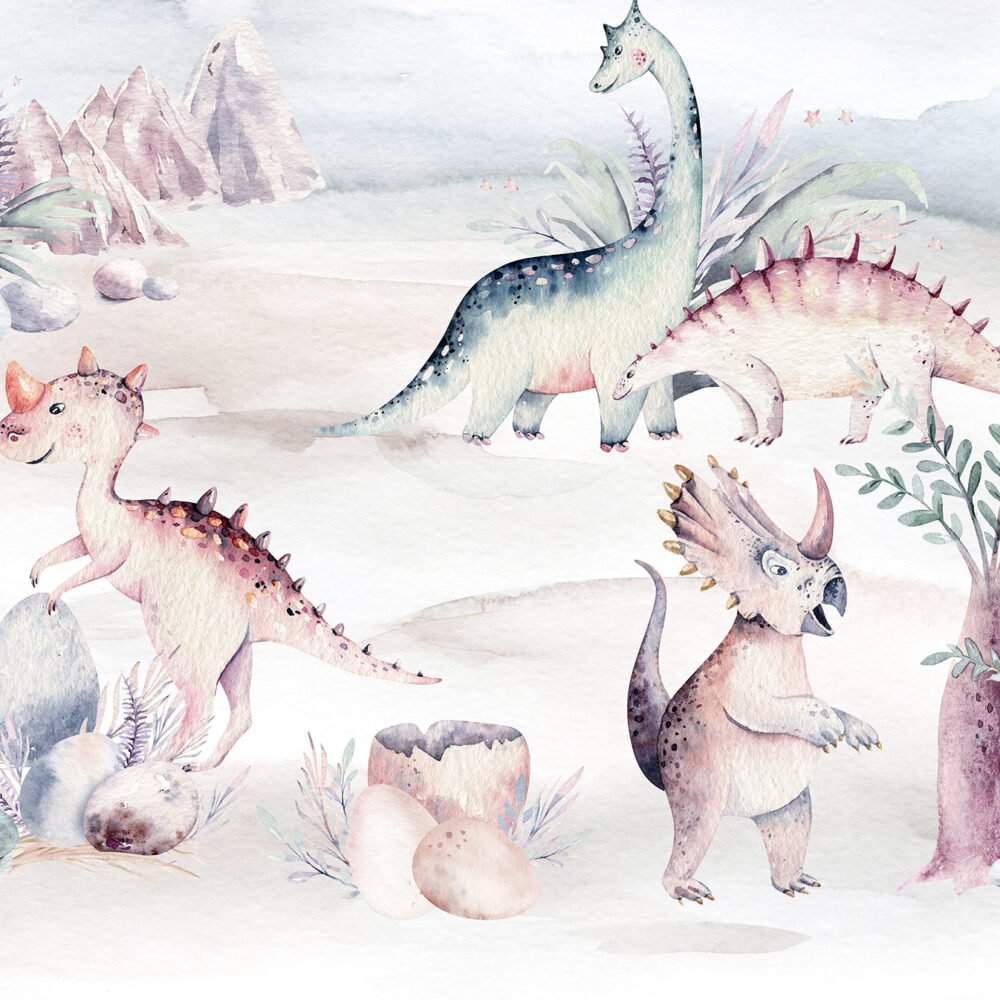 Dessin à l'aquarelle avec des dinosaures
