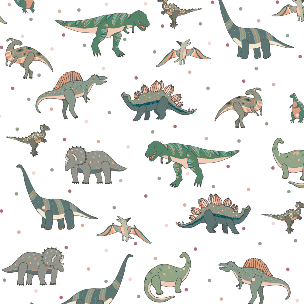 Dinosaures avec des petits pois