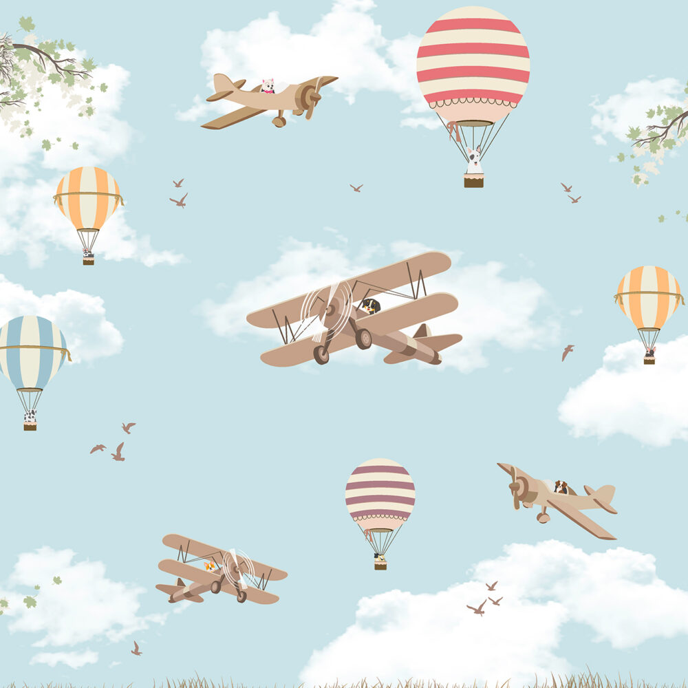 Chiens dans les montgolfières et les avions
