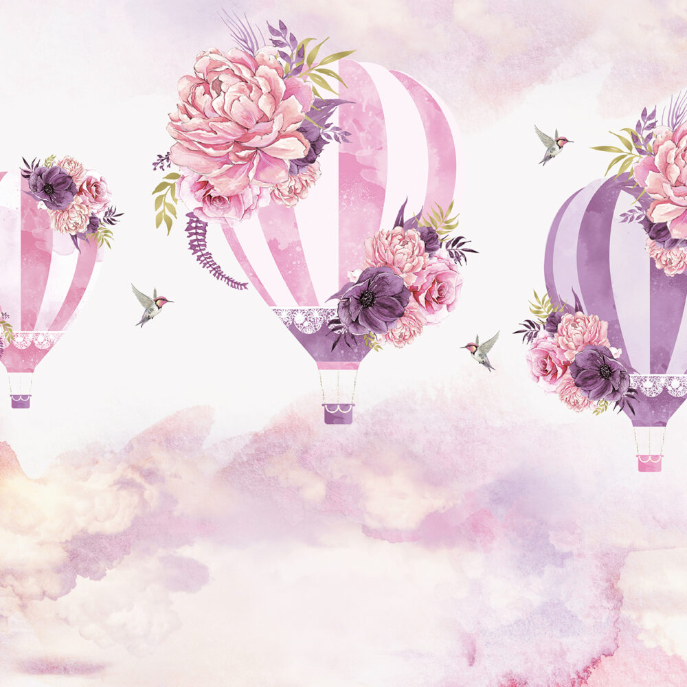 Ballons colibris roses et lilas