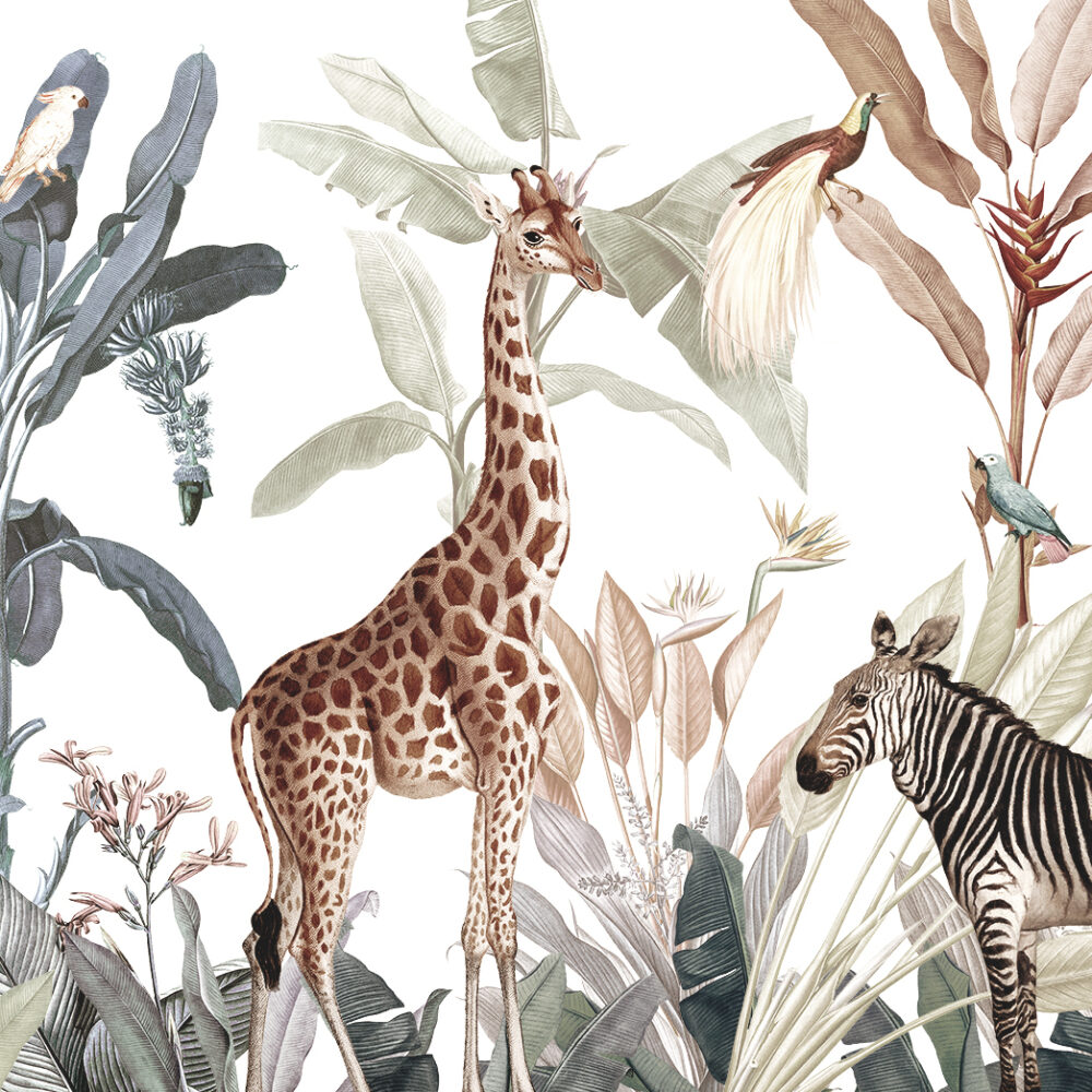 Une jungle avec des animaux anciens