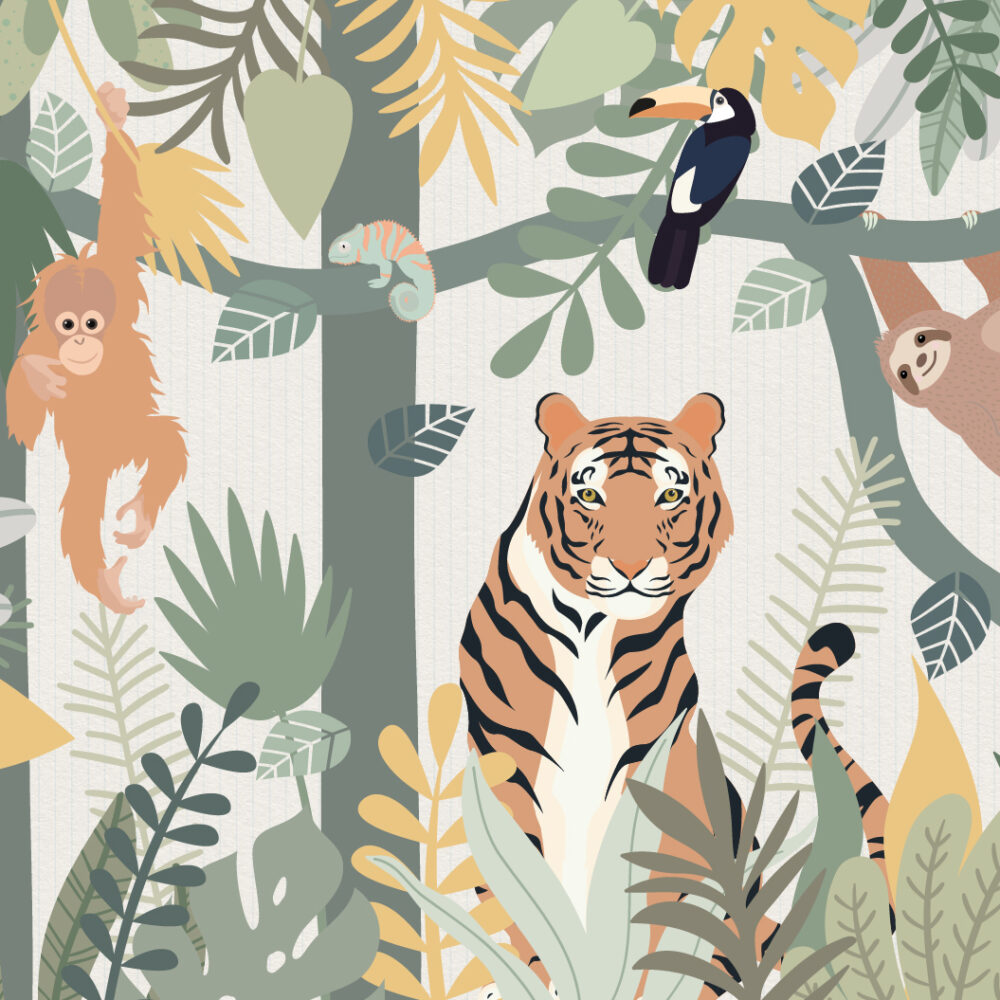 Jungle pour enfants avec tigre