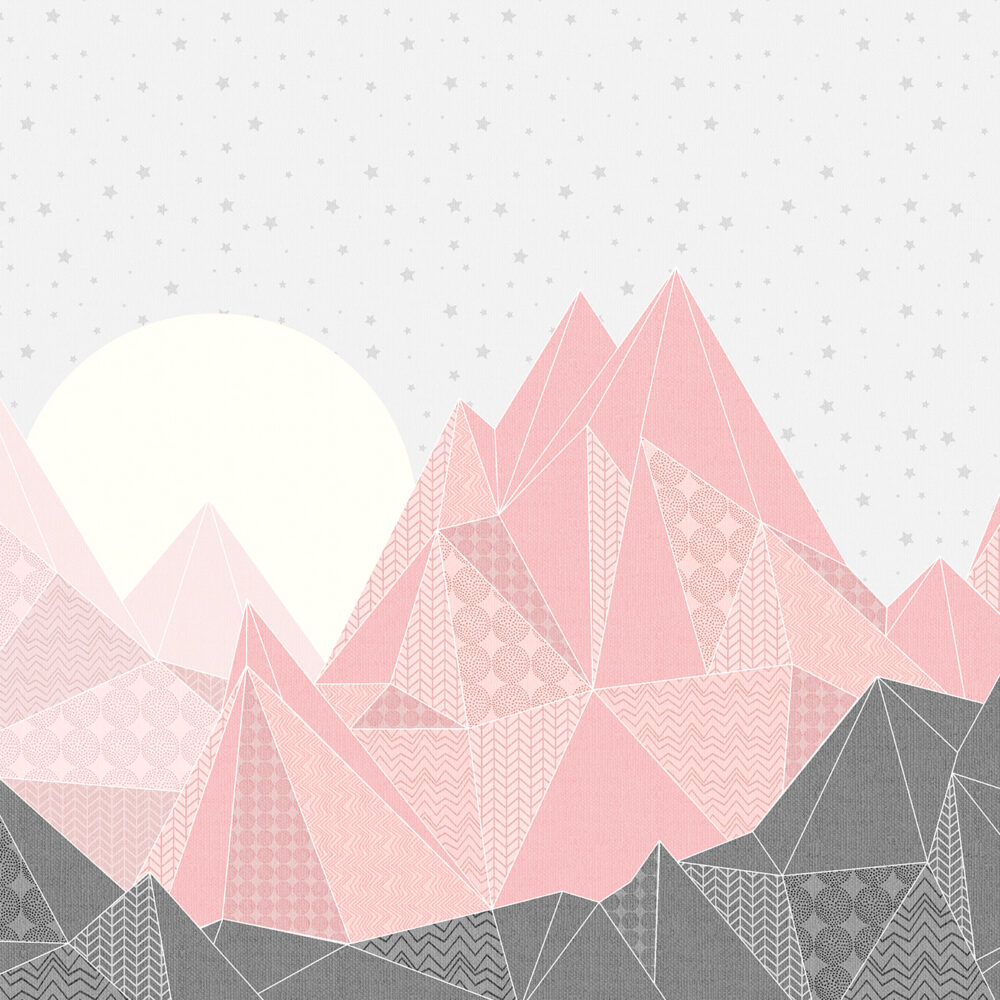Montagnes roses et grises