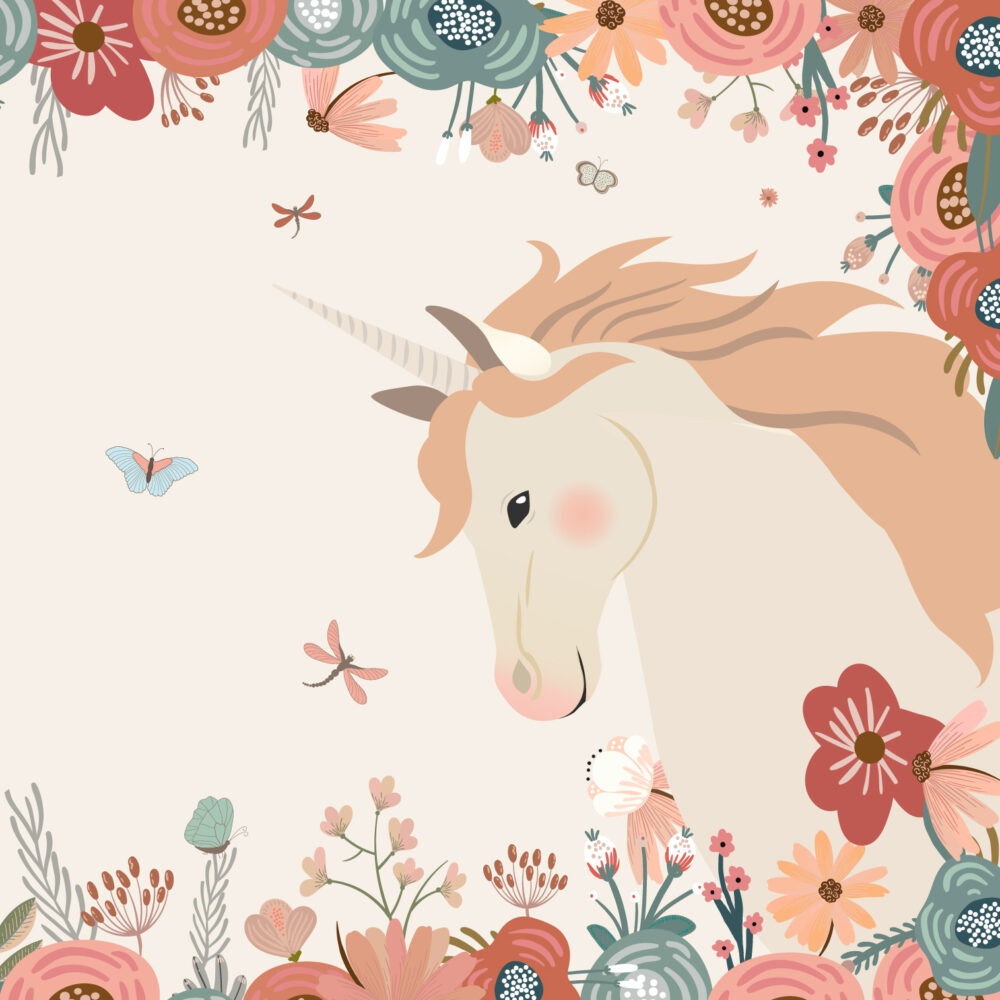 Une licorne et une libellule